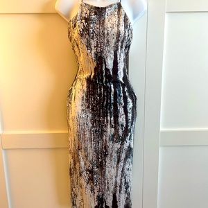 ASOS NWT black blue white cross back dress 4